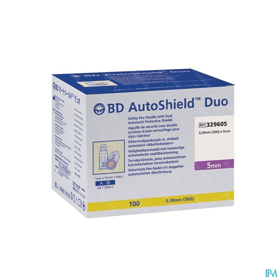 Bd Autoshield Aiguille Stylo Duo 5mm 100 329605