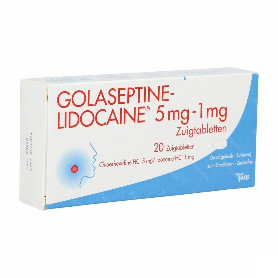 Golaseptine Lidocaine 5mg/1mg Comp A Sucer 20