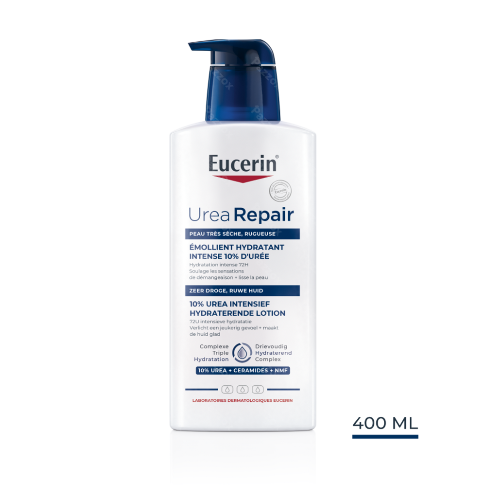 Eucerin UreaRepair Plus Lotion Émollient Hydratant 10% d'Urée Peau Sèche et Rugueuse avec pompe 400ml