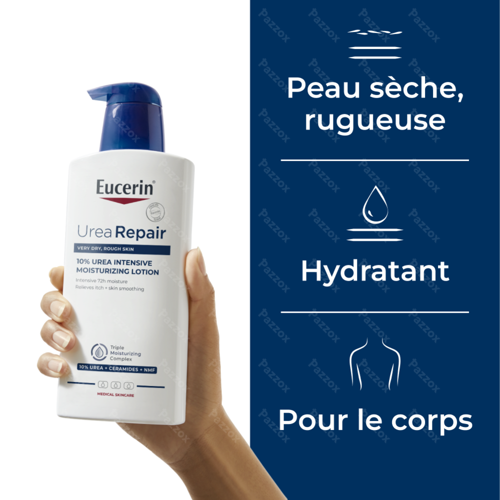 Eucerin UreaRepair Plus Lotion Émollient Hydratant 10% d'Urée Peau Sèche et Rugueuse avec pompe 400ml
