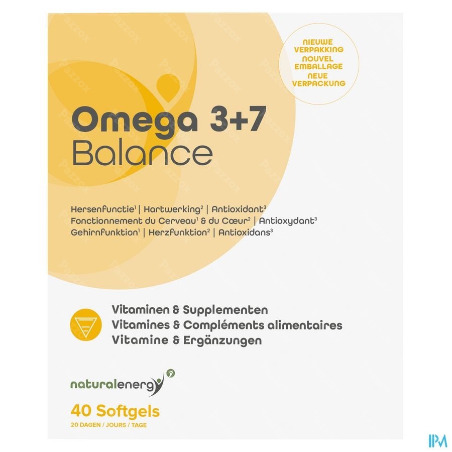 Natural Energy Omega 3+7 Balance 40 Capsules