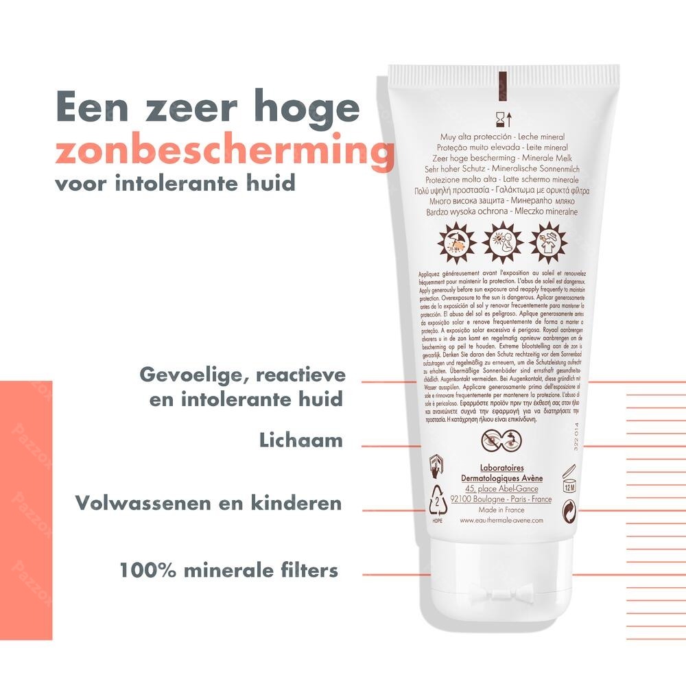 Avène Zonnemelk Zeer Hoge Bescherming SPF50+ 100ml