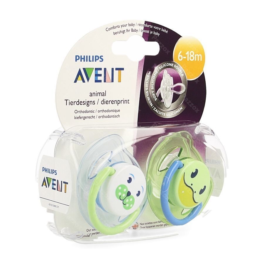 Philips Avent Fopspeen Diertjes Silicoon Dubbel 6-18m