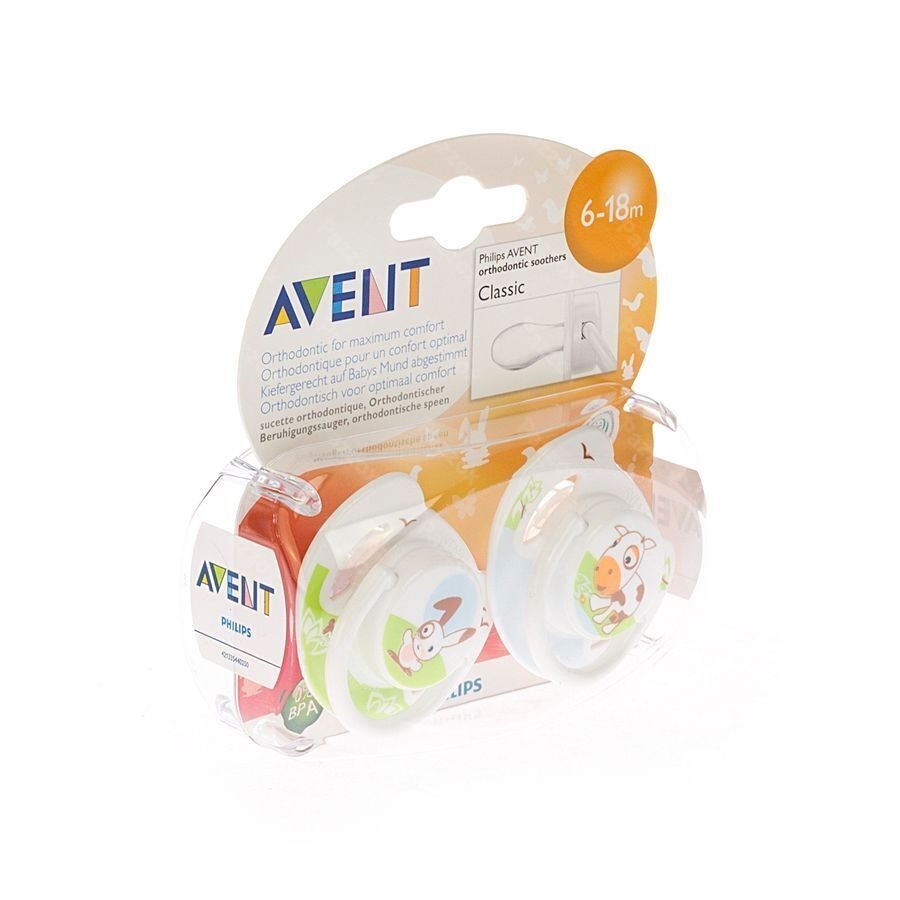 Philips Avent Fopspeen Diertjes Silicoon Dubbel 6-18m