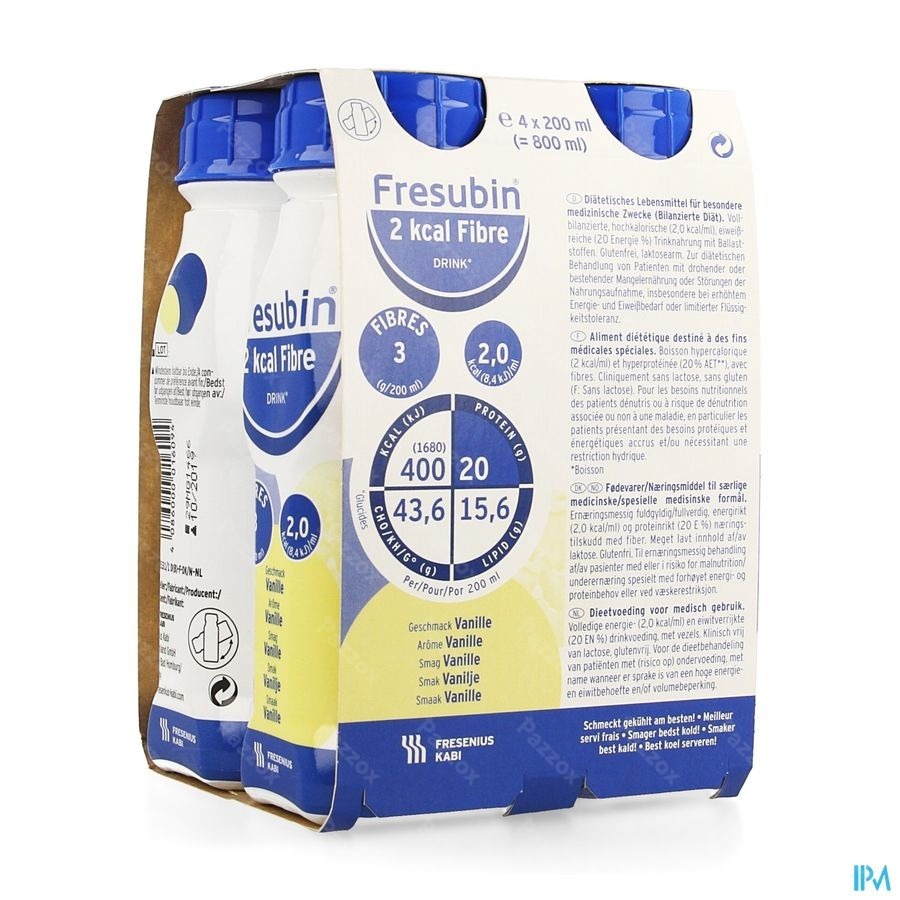 Fresubin 2 Kcal Fibre Drink Vanille Fl 4x200ml