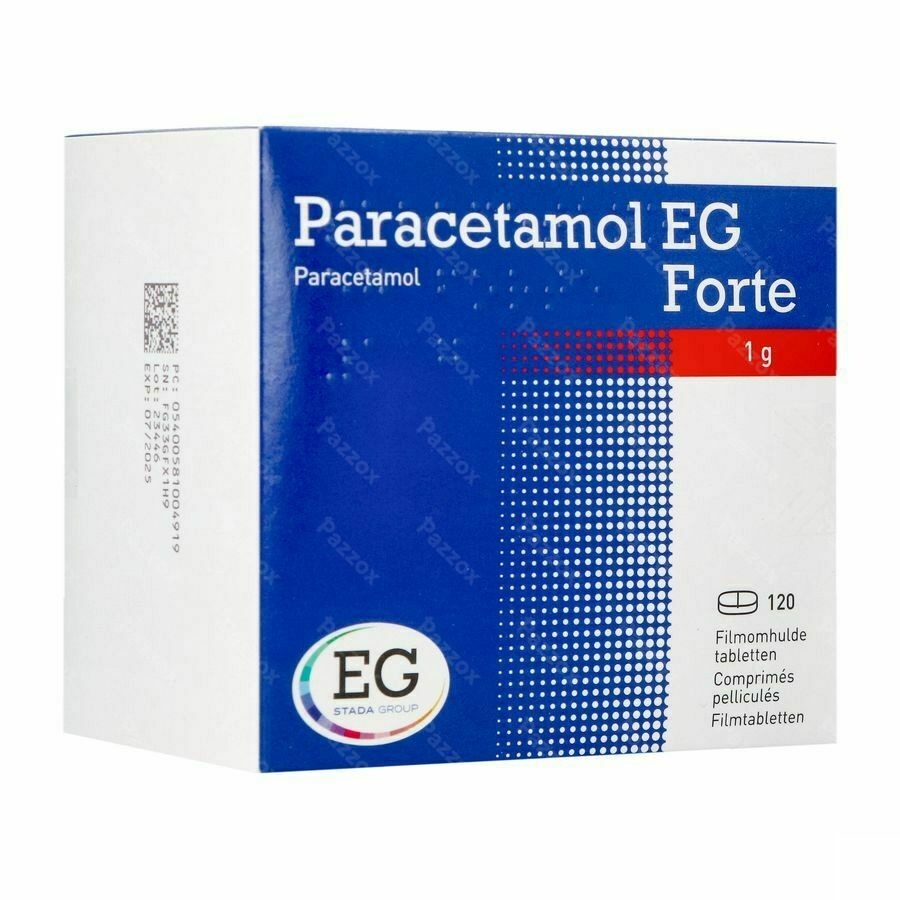 Paracetamol EG 1000mg 120 Filmomhulde Tabletten