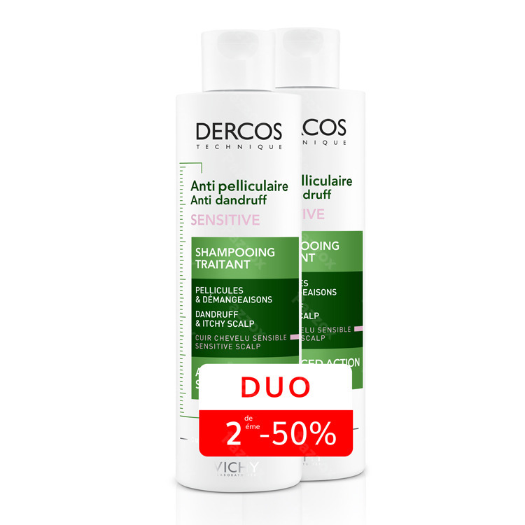 Vichy Dercos Anti Pelliculaire Sensitive Shampoo Promo 2è -50% 2x200ml