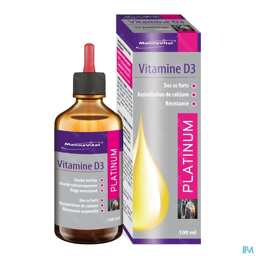Mannavital Vitamine D3 Platinum Goutes 100ml
