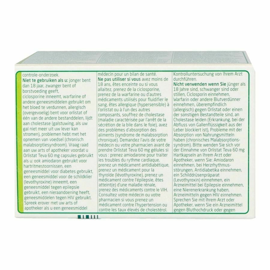 Orlistat Teva 60mg 120 Gélules