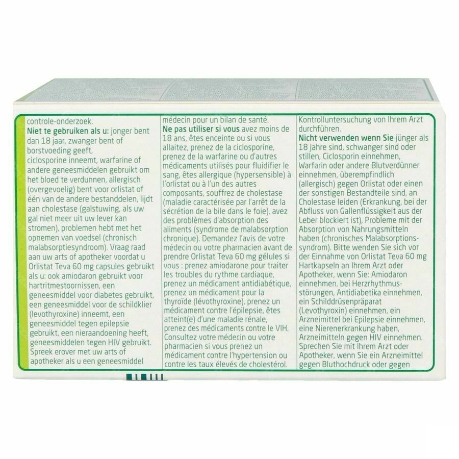 Orlistat Teva 60mg 120 Gélules