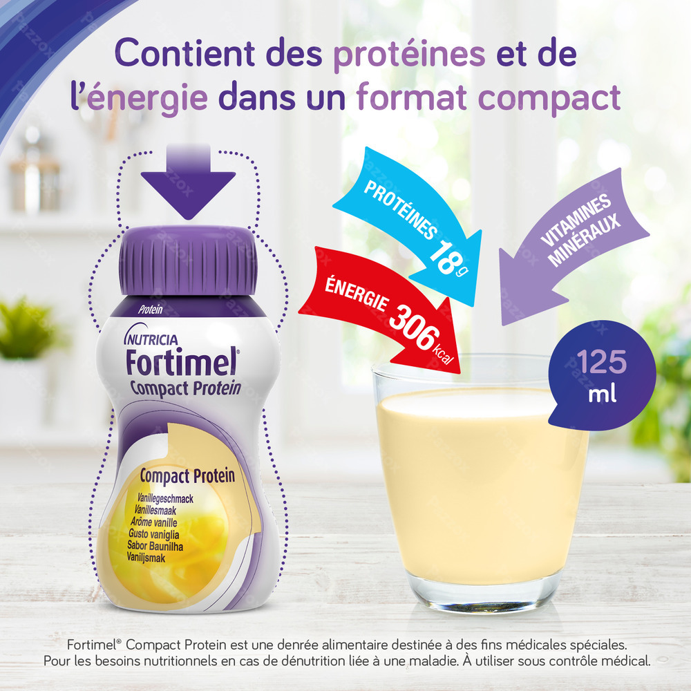 Fortimel Compact Protein Fraise Bouteilles 4x125ml