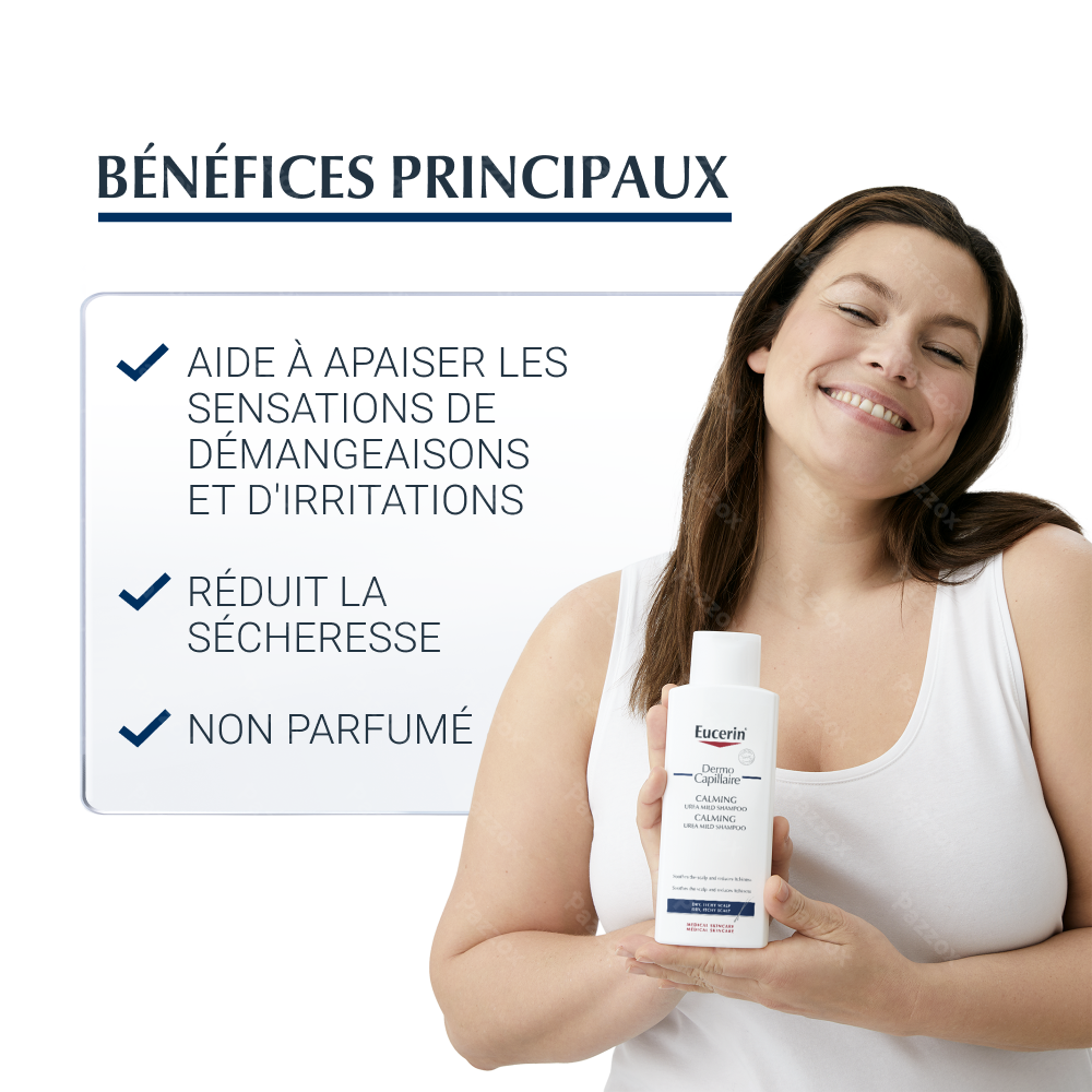 Eucerin DermoCapillaire Shampooing Doux à l'Urée Calmant Cuir Chevelu Sec 250ml