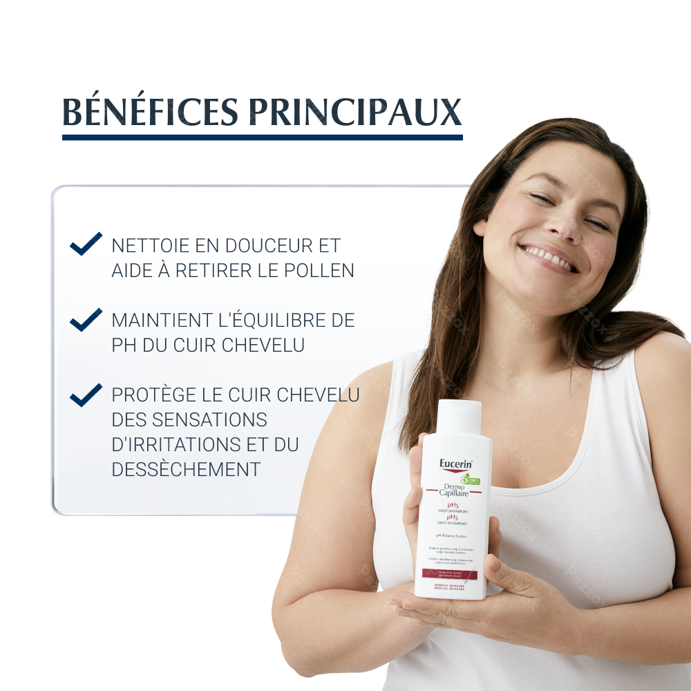 Eucerin DermoCapillaire pH5 Shampooing Doux Cuir Chevelu Sensible 250ml