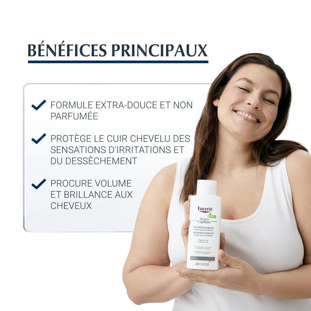 Eucerin DemoCapillaire Shampooing Extra-Doux Haute Tolérance Cuir Chevelu Très Sensible 250ml