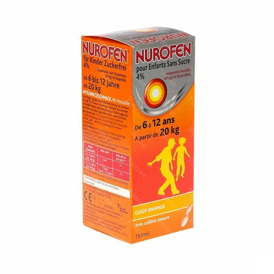 Nurofen Enfant S/sucre 4% Fraise Susp Buv 150ml