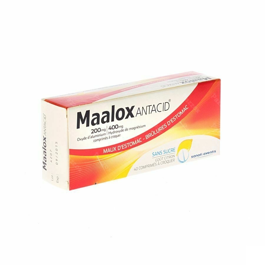 Maalox Antacid Ss Lemon 200/400mg Comp Croq 40 Bl.
