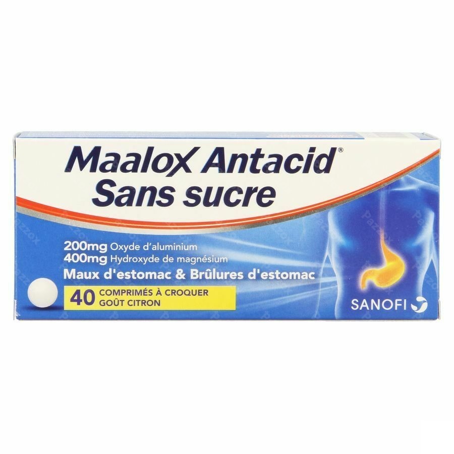 Maalox Antacid Ss Lemon 200/400mg Comp Croq 40 Bl.