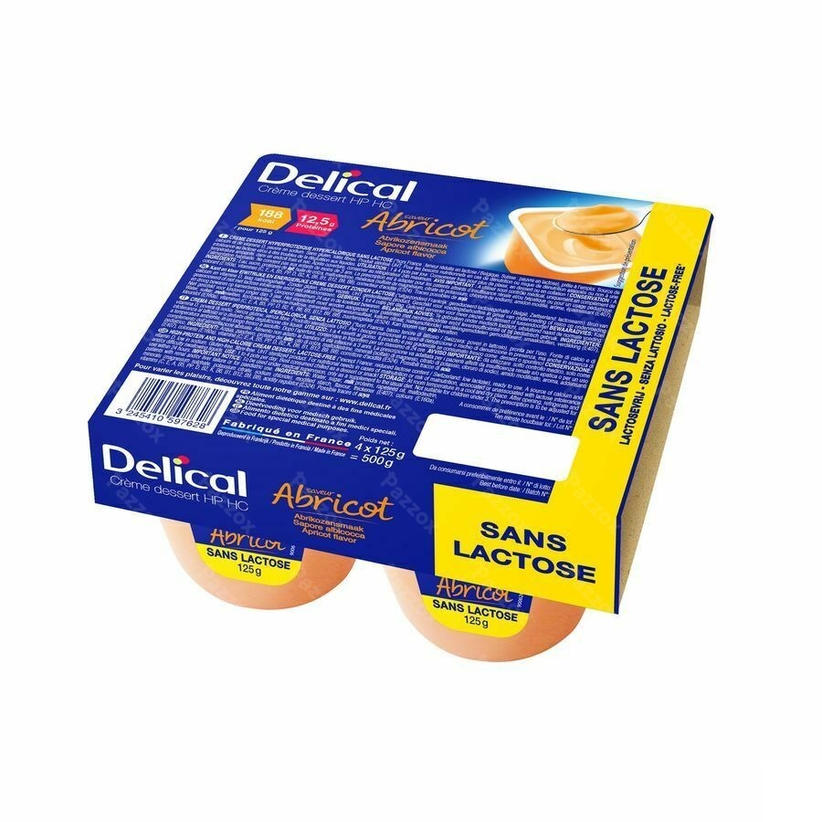 Delical Creme Dessert Hp-hc Z/lact.abrikoos 4x125g