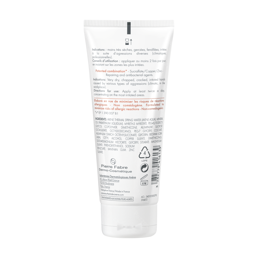 Avène Cicalfate Mains Crème réparatrice isolante, Mains très sèches & irritées 100ml
