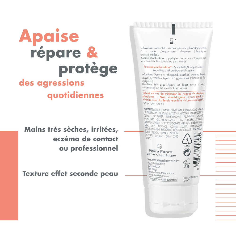 Avène Cicalfate Mains Crème réparatrice isolante, Mains très sèches & irritées 100ml