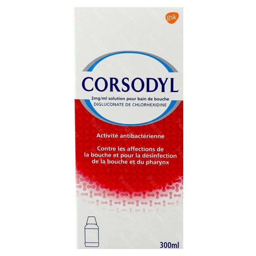 Corsodyl 2mg/ml Solution Bain Bouche 300ml