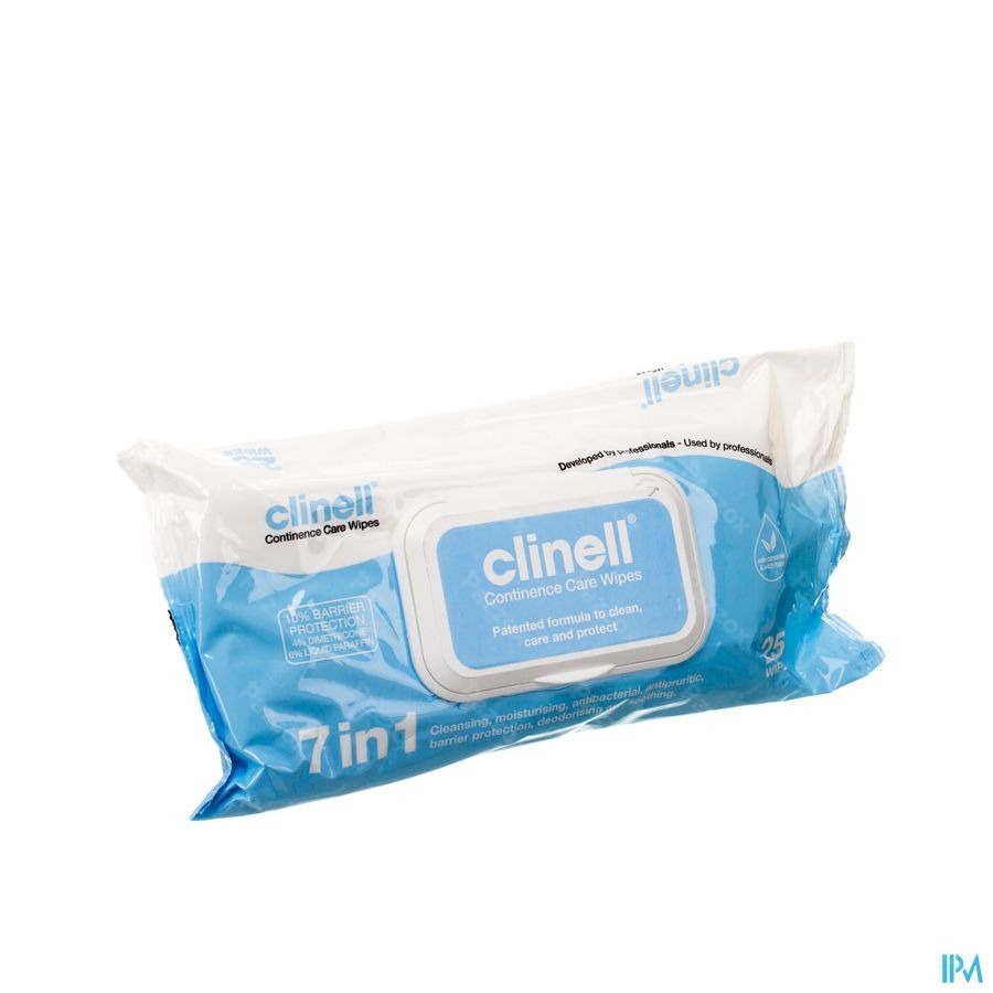 Clinell Continence Care Wipes 25 Pcs