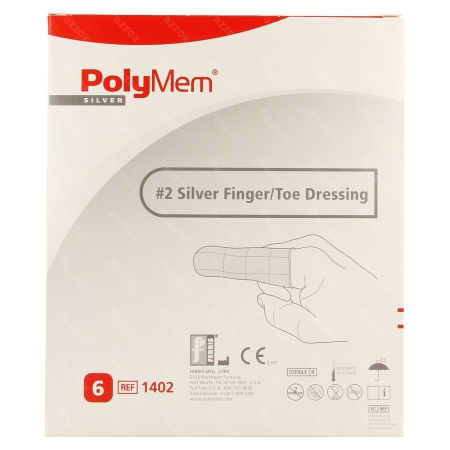 Polymem Silver Vinger/teen Dressing Ring 8-12 6