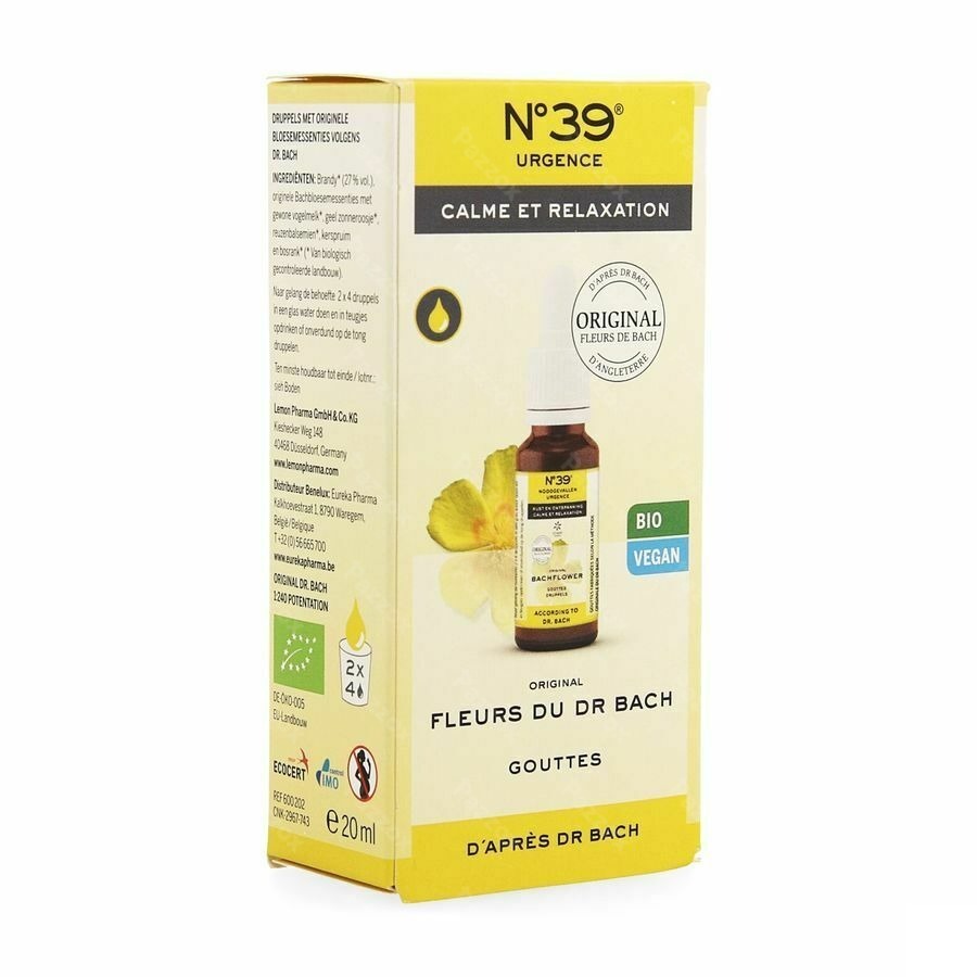 Fleurs de Bach Bio N°39 Urgence Gouttes 20ml