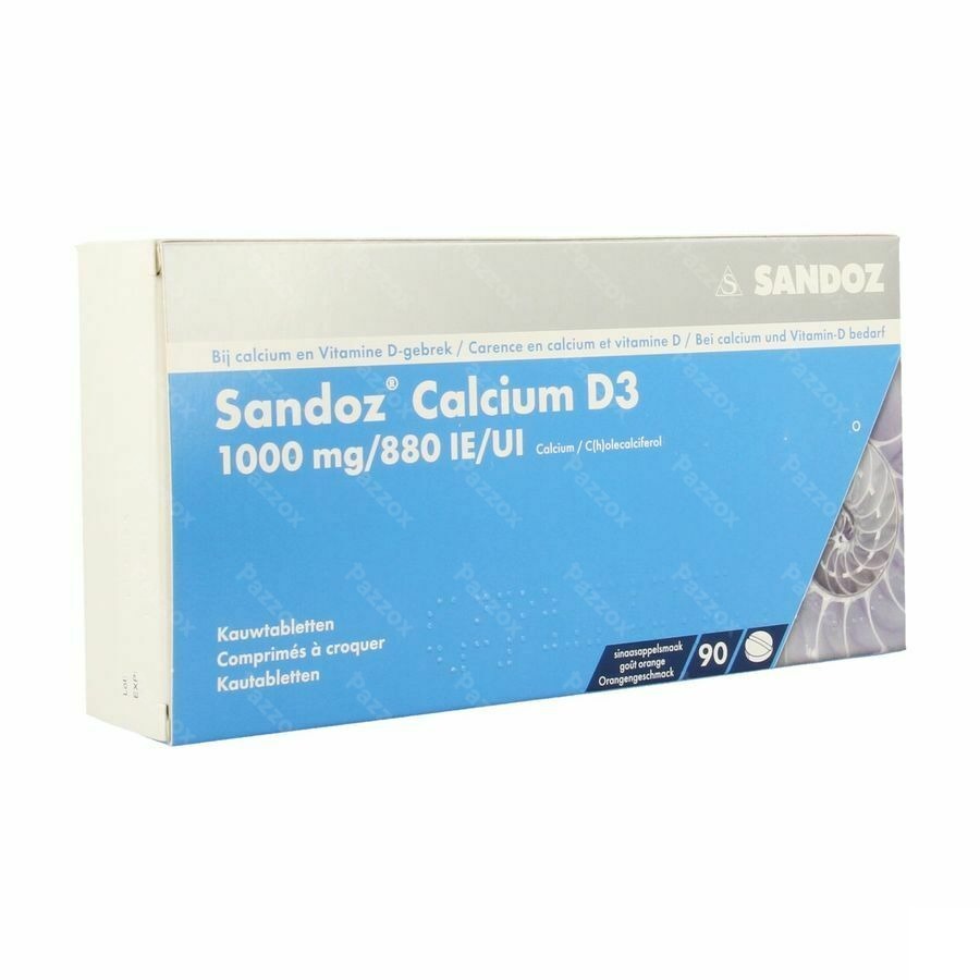 Sandoz Calcium D3 Kauwtabletten 90x1000 mg/880ie