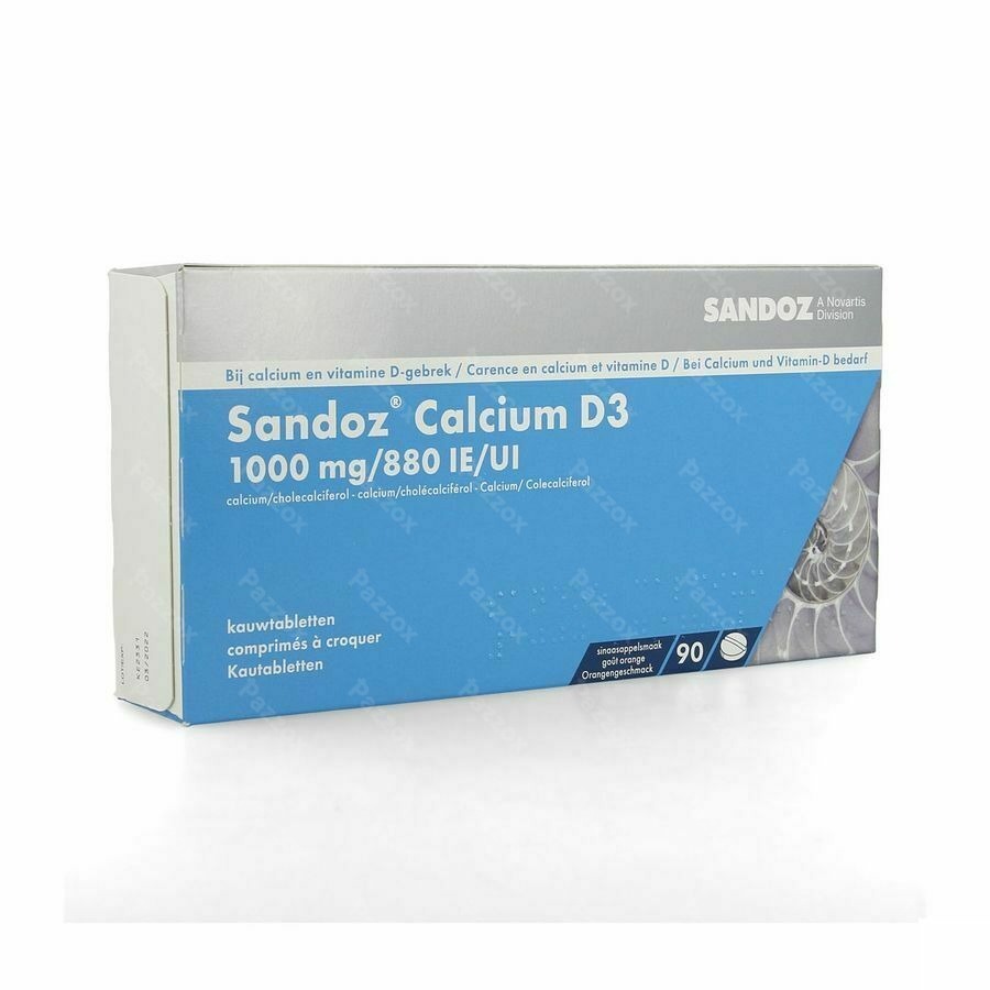Sandoz Calcium D3 Kauwtabletten 90x1000 mg/880ie