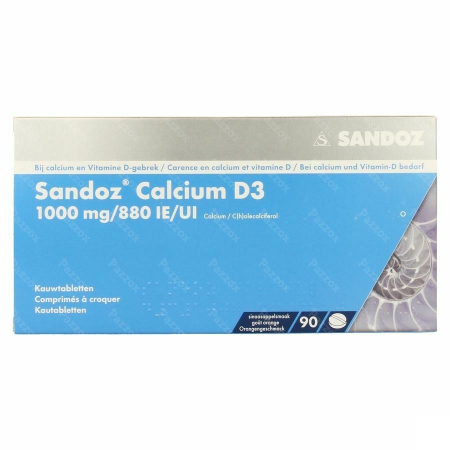 Sandoz Calcium D3 Kauwtabletten 90x1000 mg/880ie