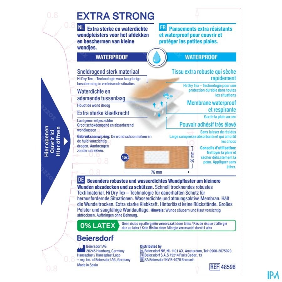 Hansaplast Extra Strong Waterproof Strips 16