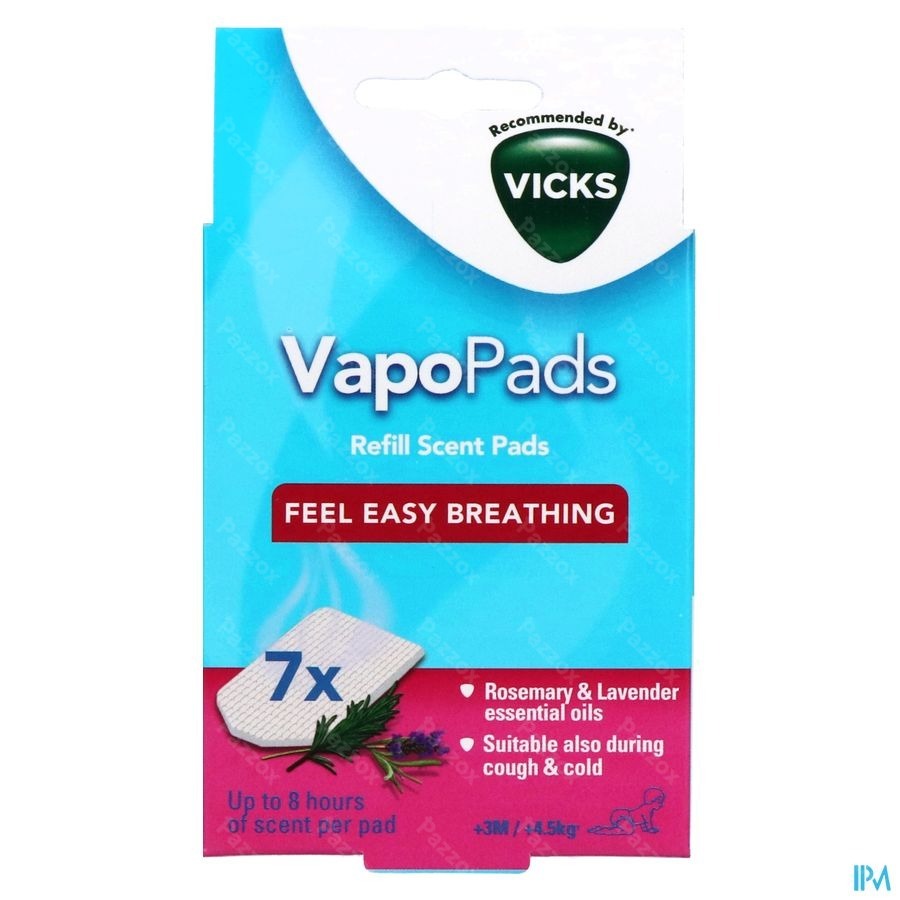 Vicks Vapo Pads Refill Rozemarijn En Lavendel 7 Stuks