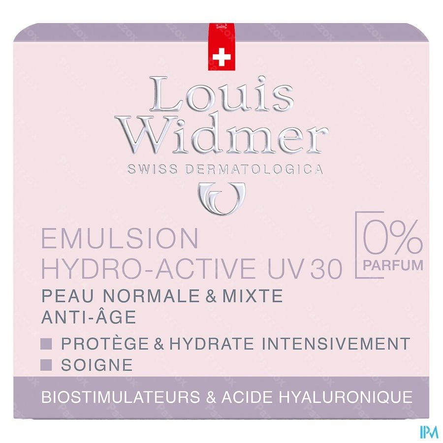 Louis Widmer Emulsion Hydro-active Uv30 Anti-age Dagcreme Zonder Parfum 50ml