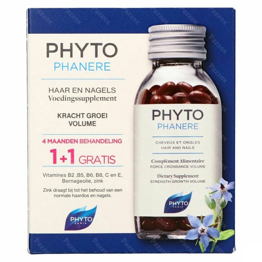 Phytophanère Voedingssupplement Haargroei Duo 2x120 Capsules