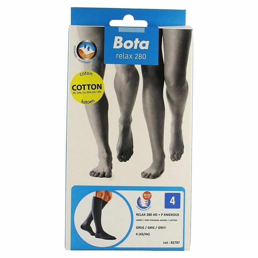 Bota Relax 280 Katoen Korte Kous Grijs N4