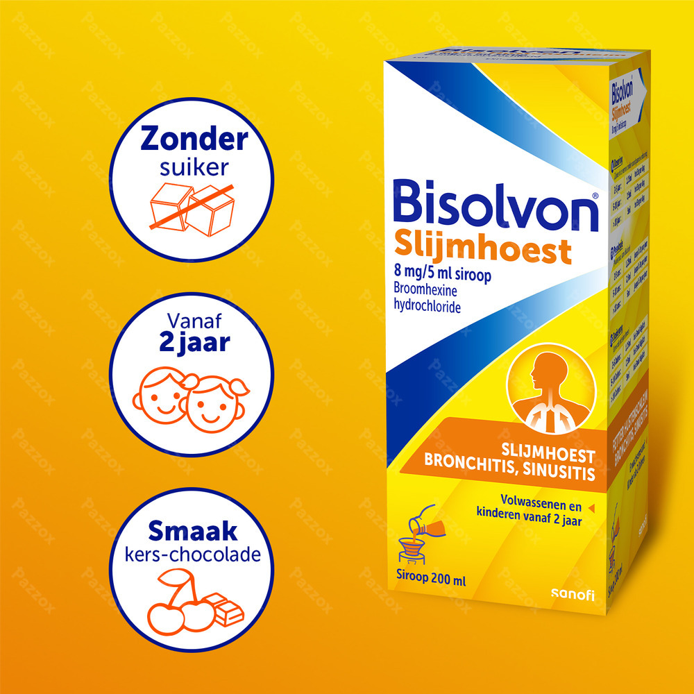 Bisolvon 8mg/5ml Slijmhoest Siroop 200ml