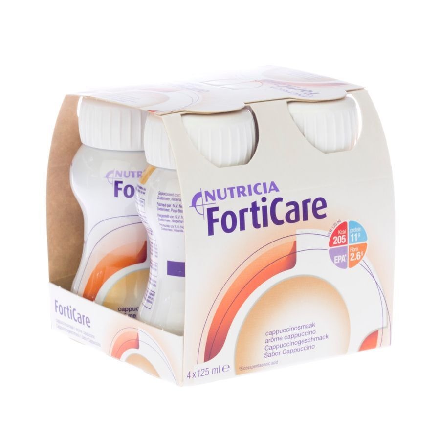 Forticare Boisson Arôme Cappuccino Bouteilles 4x125ml 