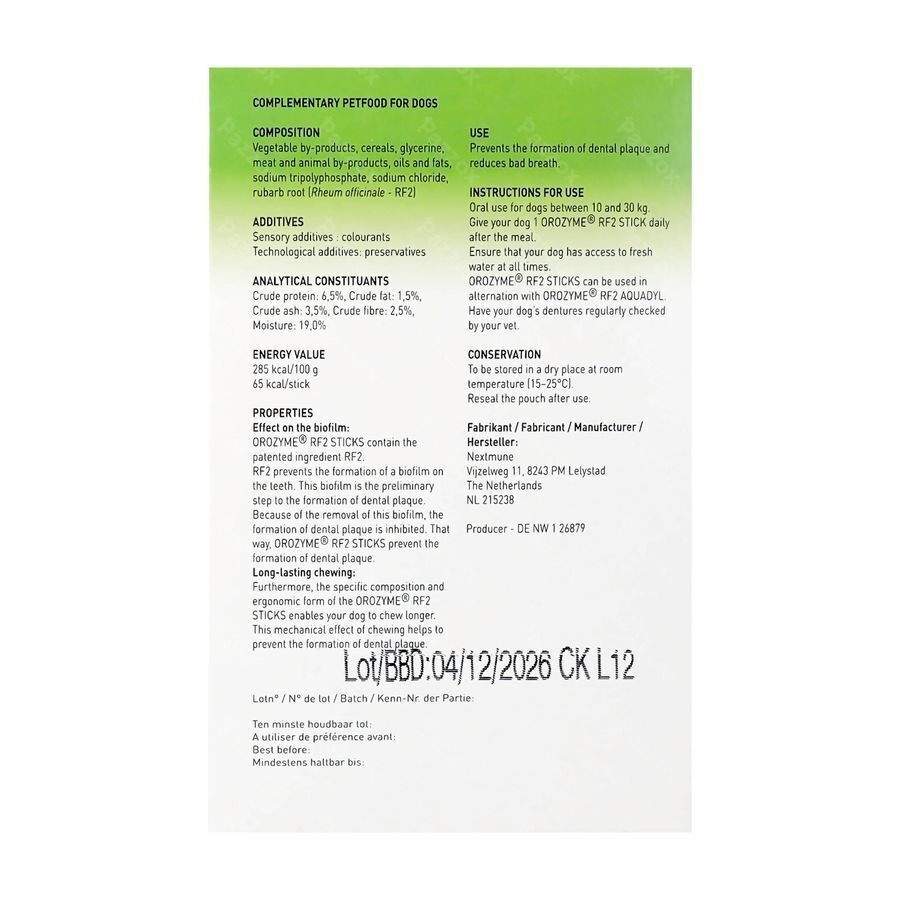 Orozyme Rf2 Sticks Appetents Chien Medium 28