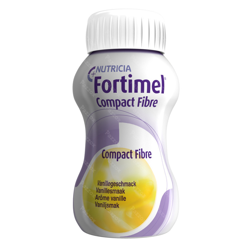 Fortimel Compact Fibre Vanille Flesjes 4x125ml