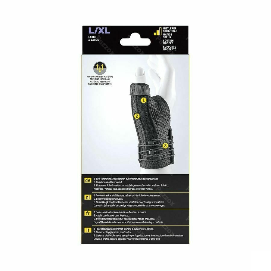 Futuro Attelle Pouce Deluxe Noir l-xl 16,5-20,3cm