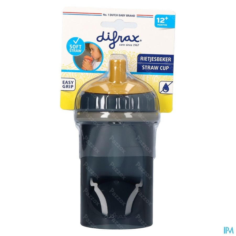 Difrax Pailles Gobelet Anti-fuites Bleu-gris Ou Orange