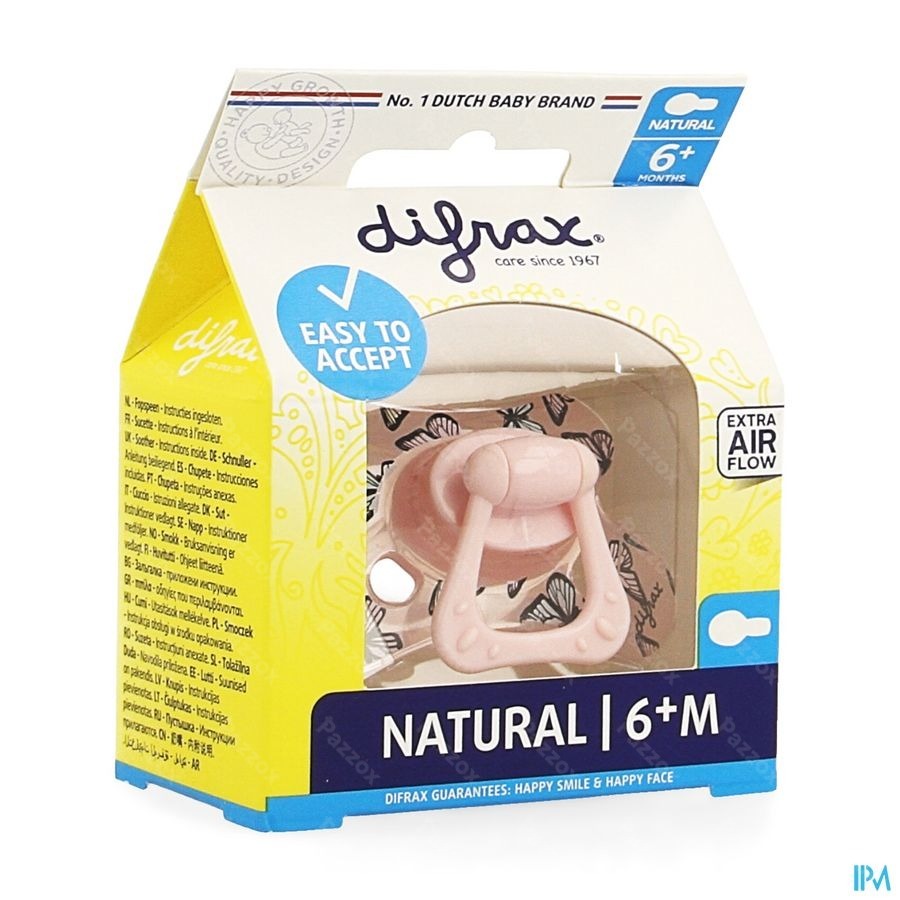Difrax Sucette Natural 6m+ Girl