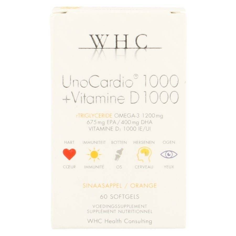 Unocardio 1000 + Vitamine D 1000 60 Softgels 