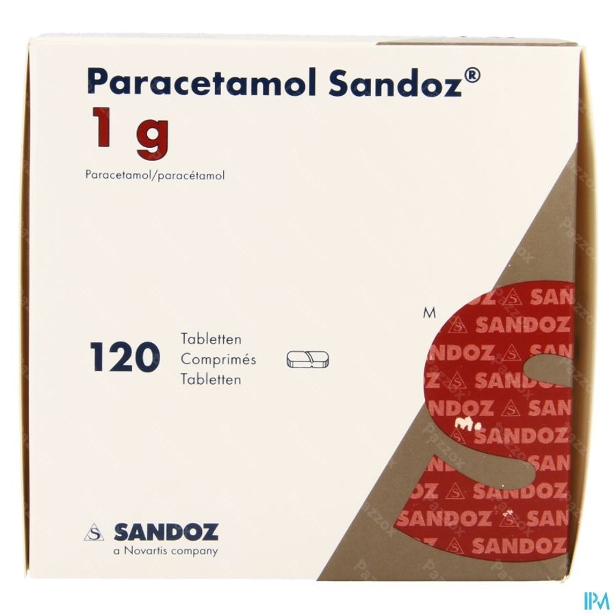 Paracetamol Sandoz 1g 120 comprimés