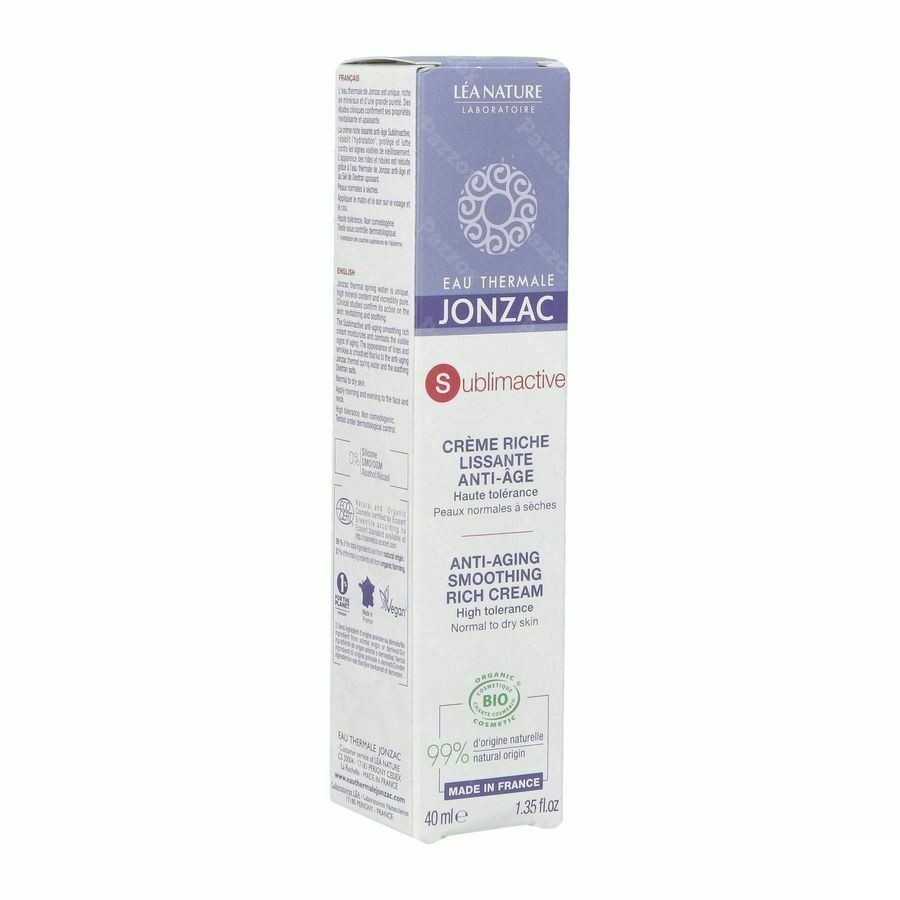 Jonzac Sublimactive Crème Rijk Jeudigheid 40ml