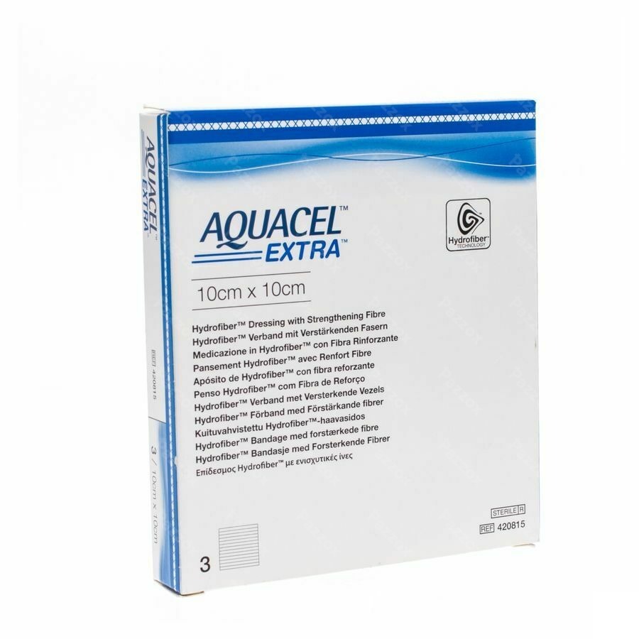 Aquacel Extra Pans Hydrofiber+renf.fibr.10x10cm 3