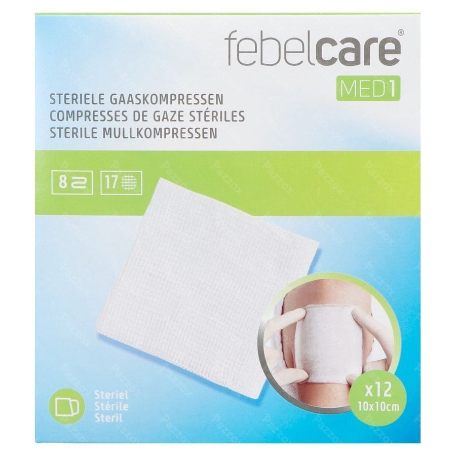 Febelcare Med1 Compresse Gaze Ster. 10x10,0cm 12x1