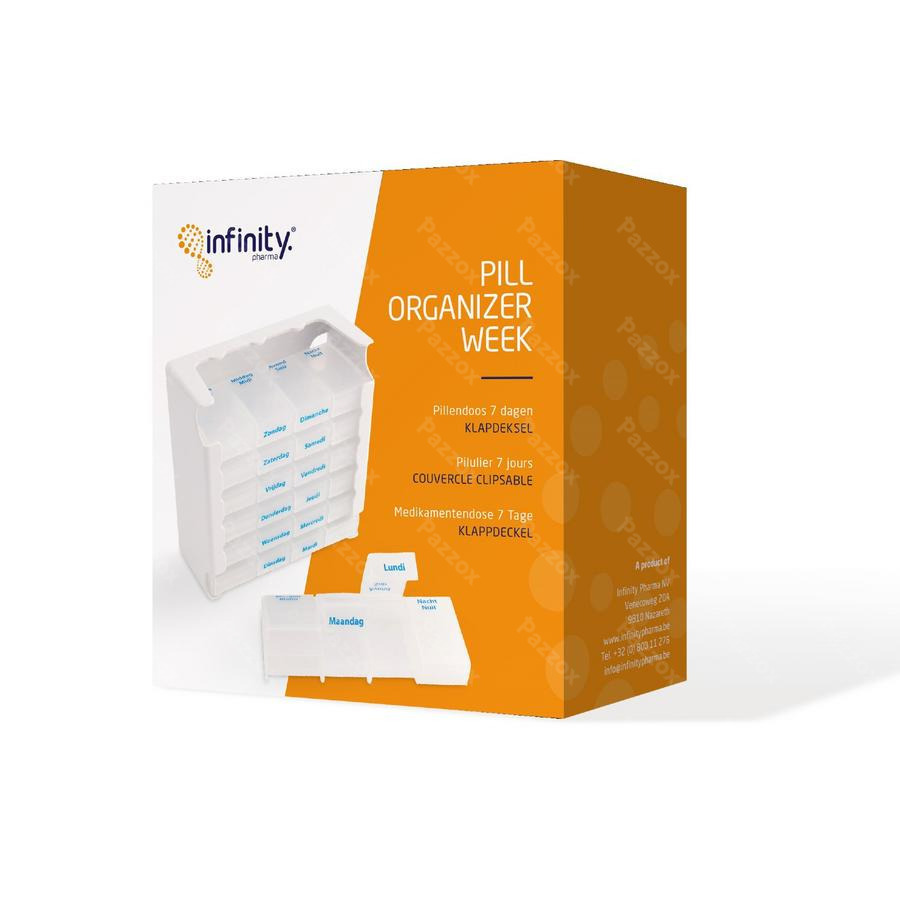 Pill Organizer Semaine Couvercle Clapet