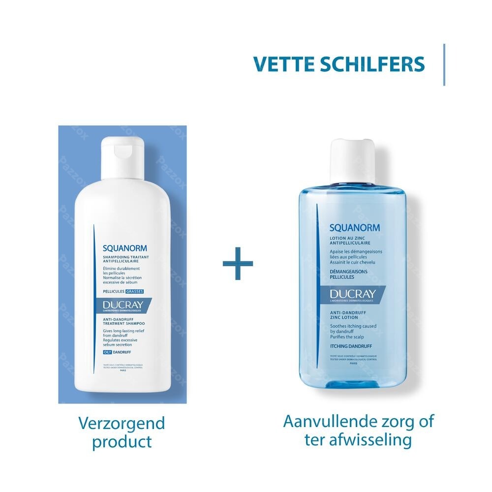 Ducray Squanorm Anti Roos Shampoo Vettige Schilfers 200ml
